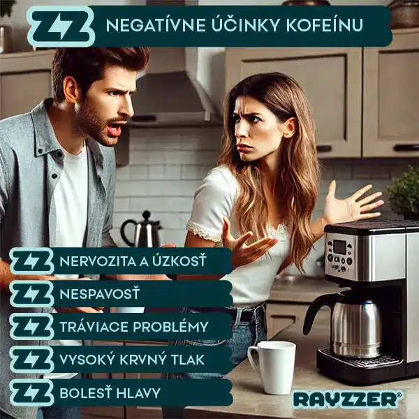 kofeín - negatívne účinky