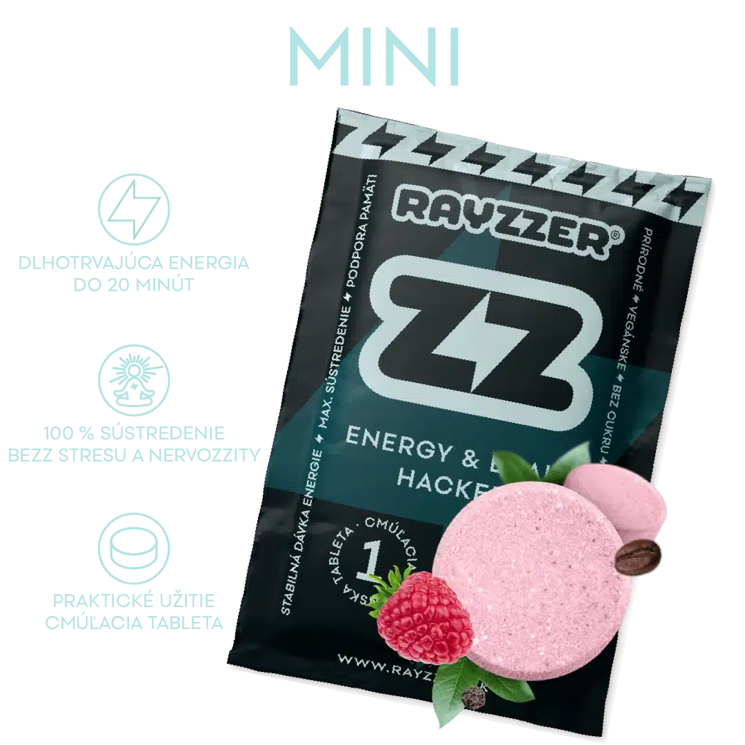 Energy & Brain hacker je jedinečné nootropikum vo forme cmúľacej tablety, ktoré podporuje mentálnu výkonnosť, sústredenie, pamäť a zvládanie stresu. Každá zložka je klinicky testovaná a jej účinnosť je preukázaná vedeckými štúdiami.