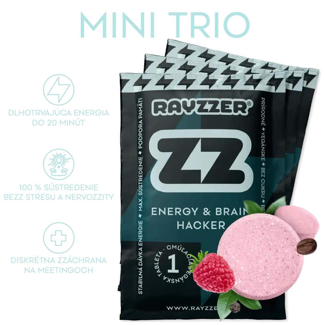 Energy & Brain hacker je jedinečné nootropikum vo forme cmúľacej tablety, ktoré podporuje mentálnu výkonnosť, sústredenie, pamäť a zvládanie stresu. Každá zložka je klinicky testovaná a jej účinnosť je preukázaná vedeckými štúdiami.