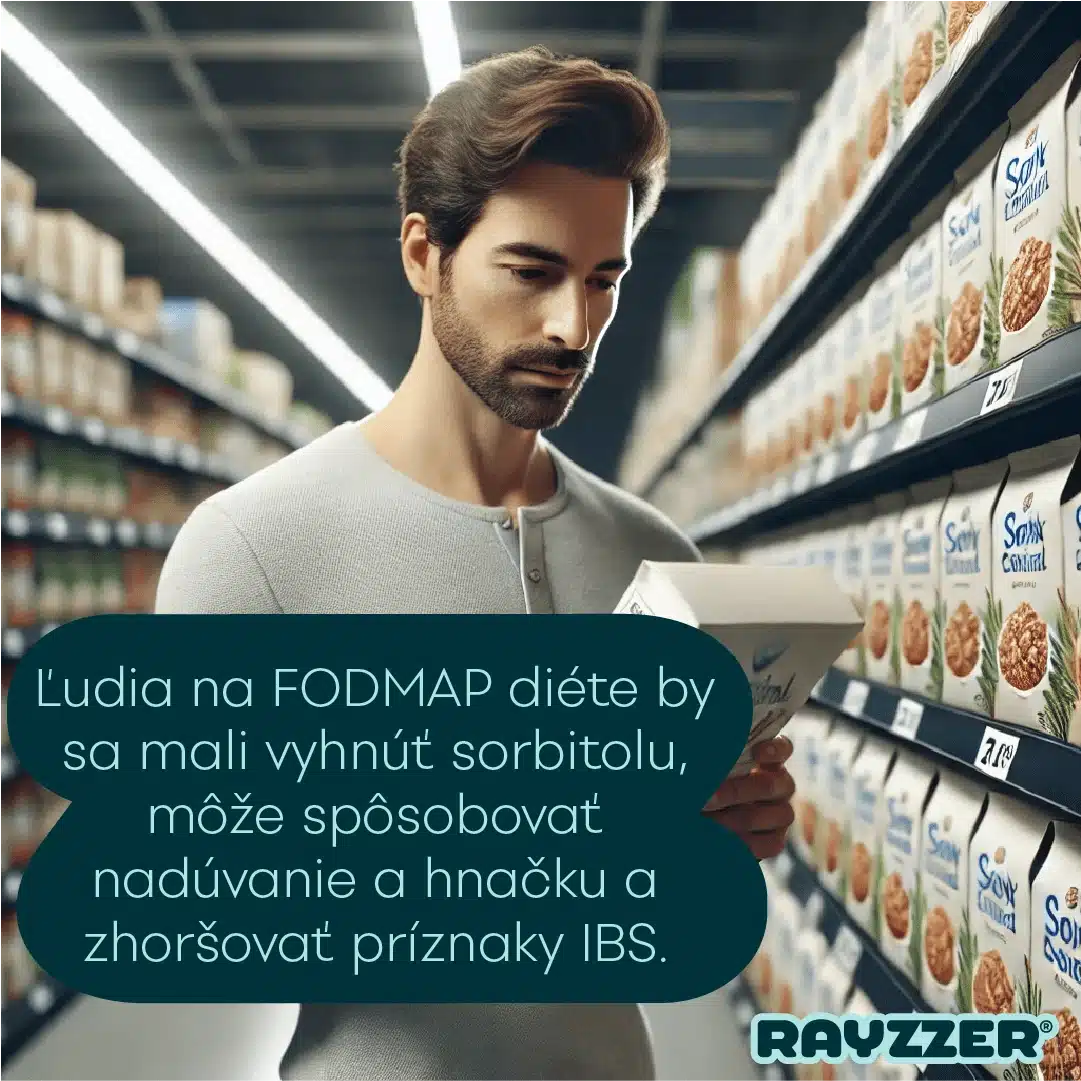 Sorbitol vo vyššom množstve nie je vhodné sladidlo pre ľudí na FODMAP diete.